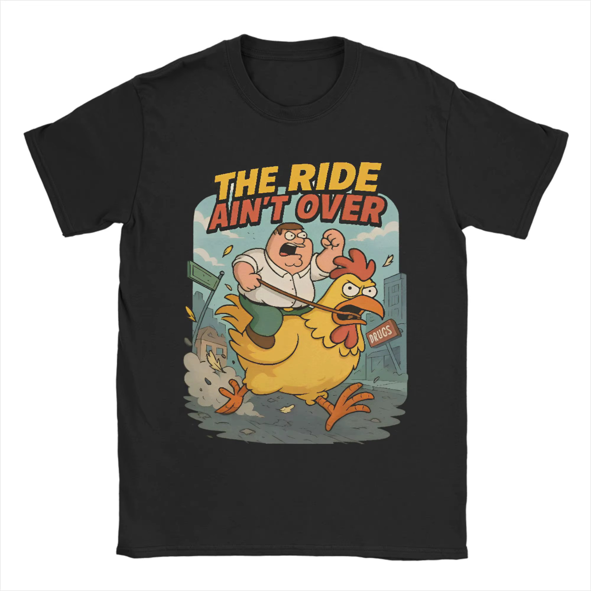 Hommes T-Shirts familles gars Peter Griffin poulet Jockey mode coton T-Shirts à manches courtes Meme