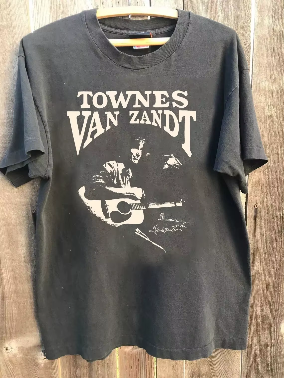 T-shirt Townes Van Zandt, T-shirt gris anthracite Townes Van Zandt, T-shirt cadeau Fan Tour, T-shirt