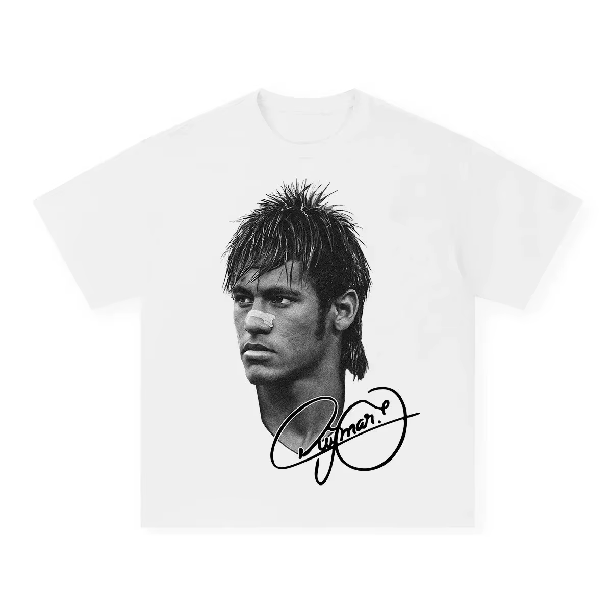 Neymar Football américain étoile imprimé coton à manches courtes T-shirt hommes femmes vêtements ath