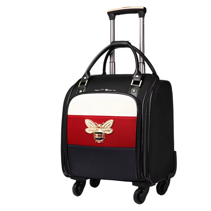 Design de luxe 16/18 pouces avec sac à main femmes bagage roulant petite cabine continuer rétro dame