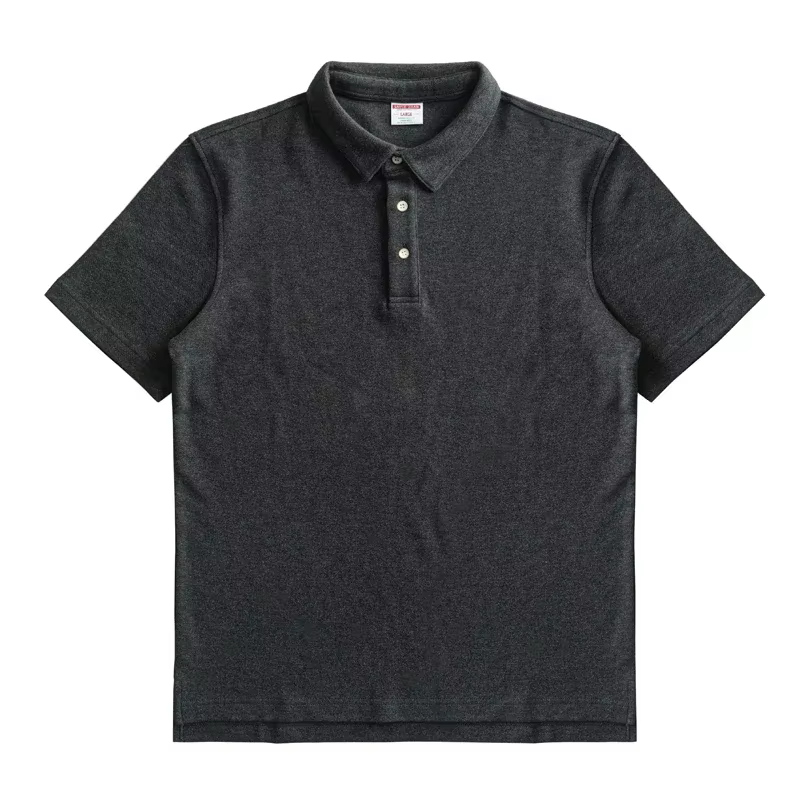 Sauce Zhan hommes T-shirt col Henry solide Polo pur coton manches courtes décontracté coupe ample 25