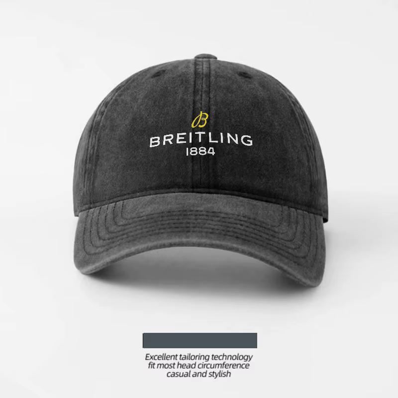Casquette de baseball BREITLING 1884 en coton lavé, design classique avec logo, style vintage, ajust