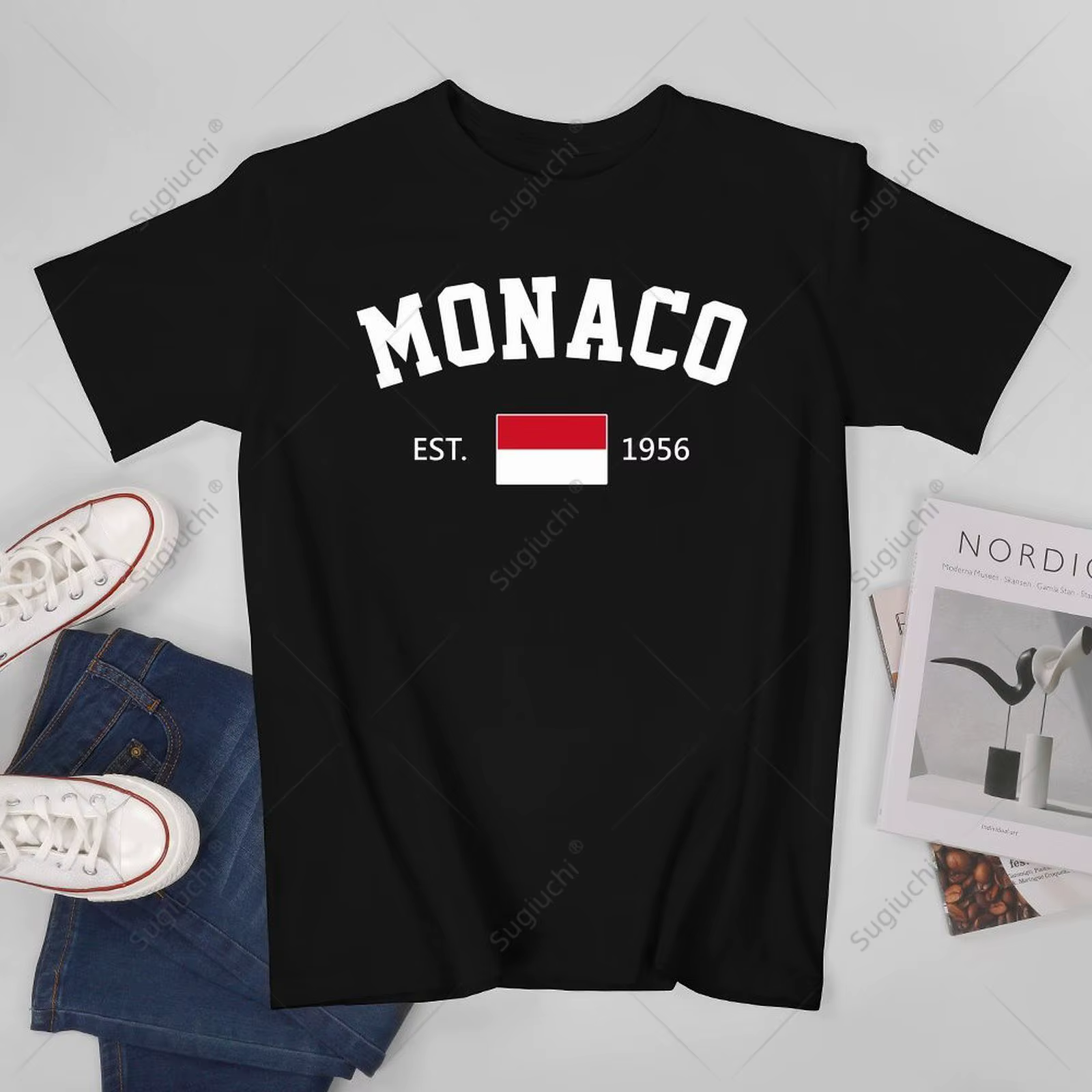 T-shirt 100% coton pour hommes et femmes, 100% coton, Monaco EST.1956, journée de l'indépendance