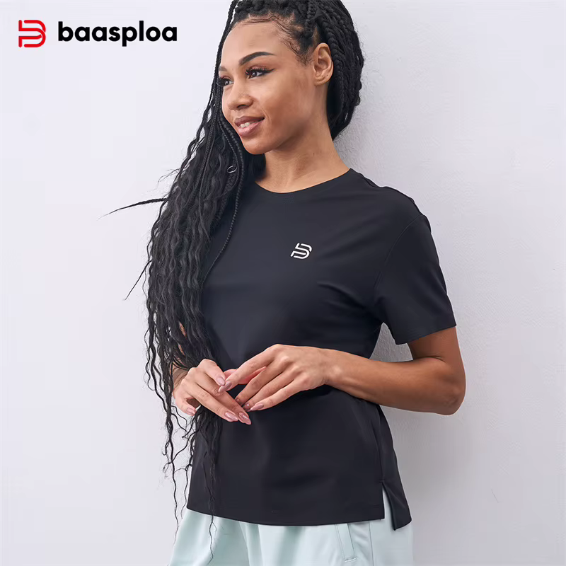 Baasploa T-shirt de sport pour femme, nouveau t-shirt tendance pour femme, haute qualité, confortabl