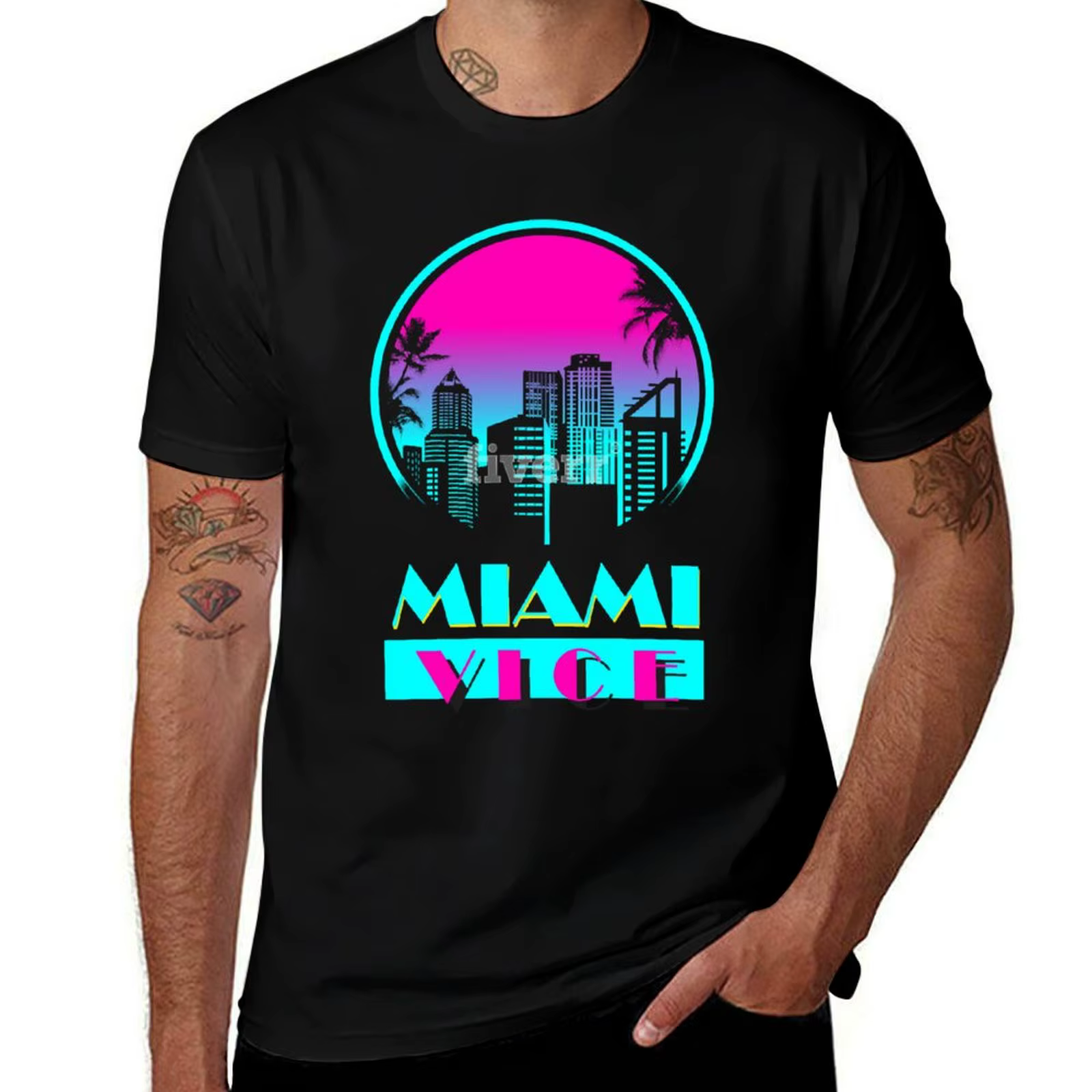 MIAMI VICE Beach T-Shirt vêtements esthétiques sweat uni mode homme