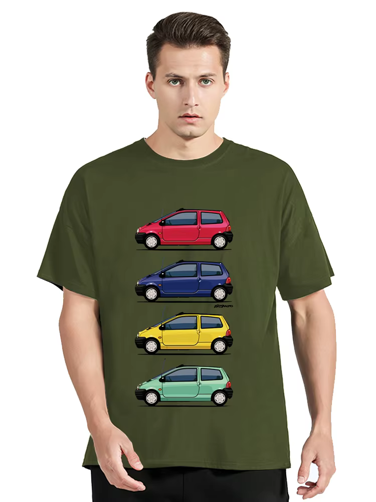 Twingo années 90 Couleurs Quatuor Crisis Sur Mars Hommes T-shirt Voiture Moto T-shirts Mode Été Stre