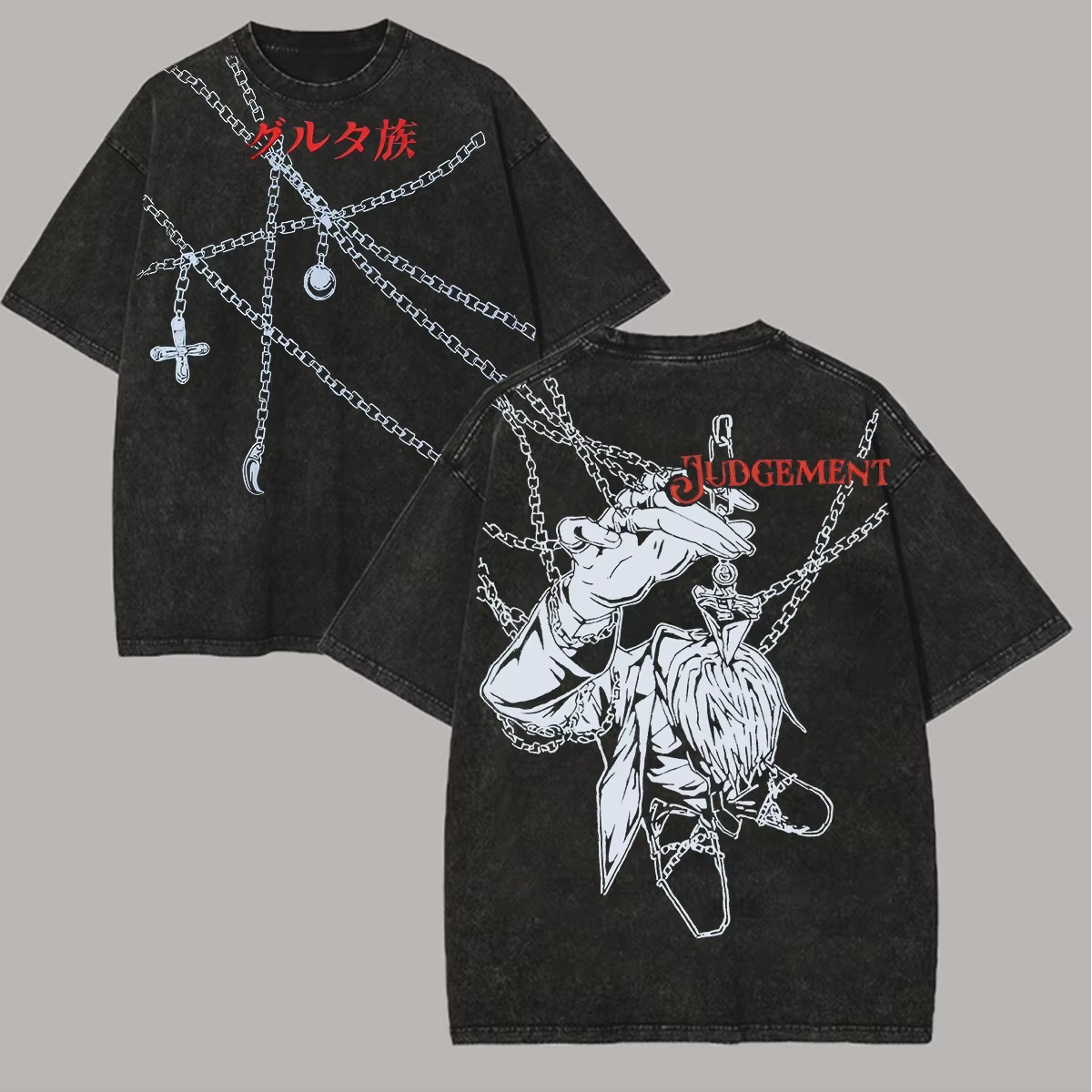 T-shirt délavé Hunter × Hunter pour les fans d'anime, vêtements de caractère pour toute l'année, gra