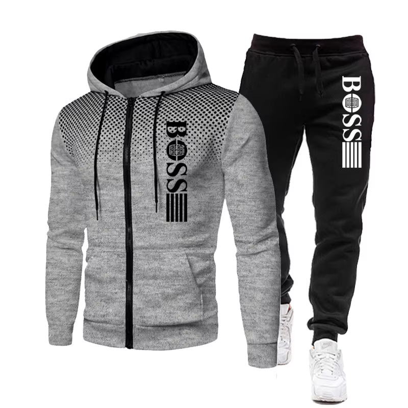 2025 nouveau sweat à capuche zippé pour hommes + ensemble pantalon décontracté pour l'automne et l'h