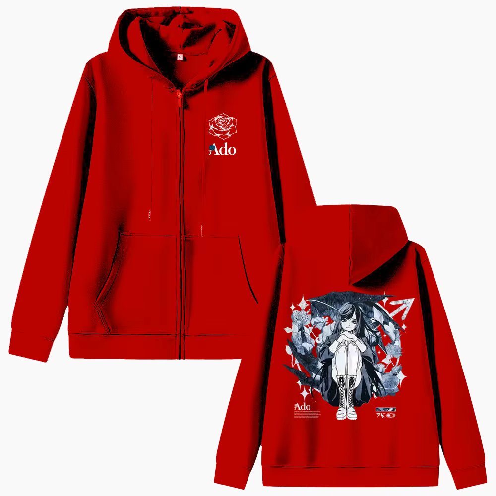 Ado World Tour 2025 Hibana sweat à capuche avec fermeture éclair hommes femmes mode Style japonais v