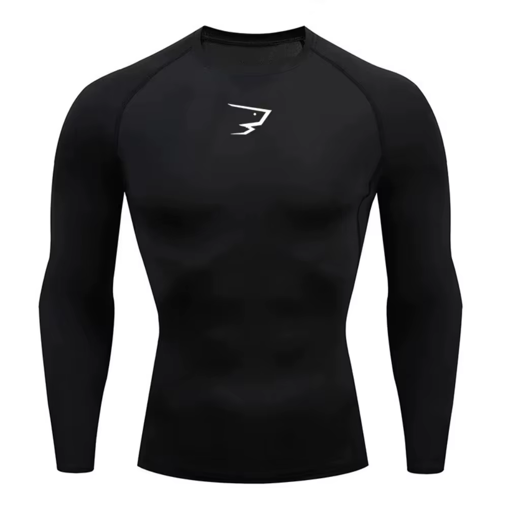 T-shirt de fitness à manches longues pour hommes, T-shirt de compression Dry Fit, vêtements de sport