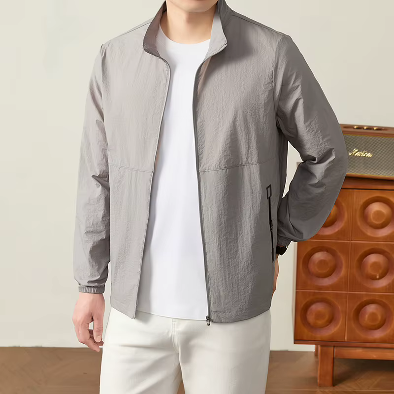 Nouvelle Veste Décontractée d'Été Fine pour Homme 2026 – Vêtement de Protection Solaire Simple à Col