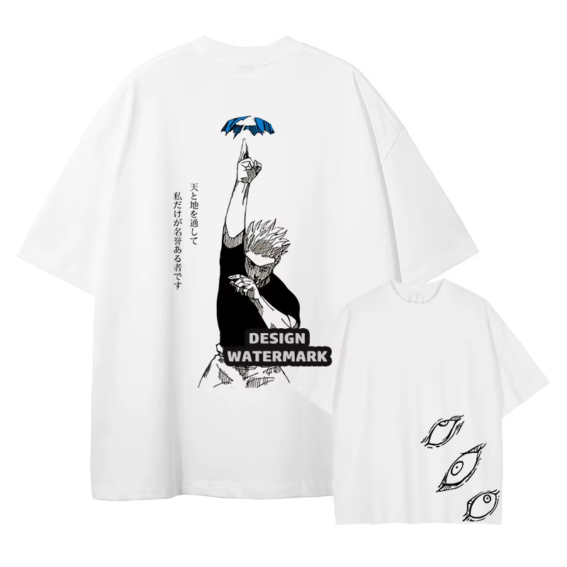 Anime j-jujutsu k-kaisen t-shirts surdimensionné Vintage lavé Gojo Satoru T-shirt Manga Fushiguro To