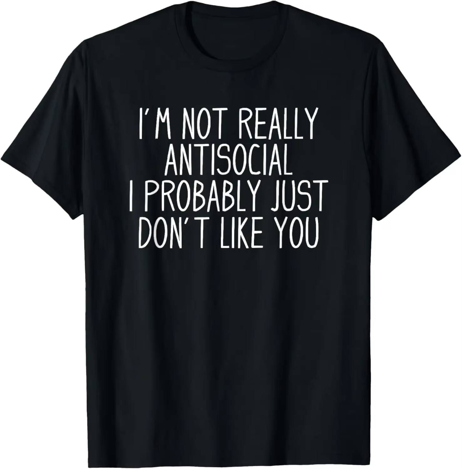 Antisocial Tee Co. T-Shirt introverti drôle décontracté à manches courtes col rond pour un usage quo