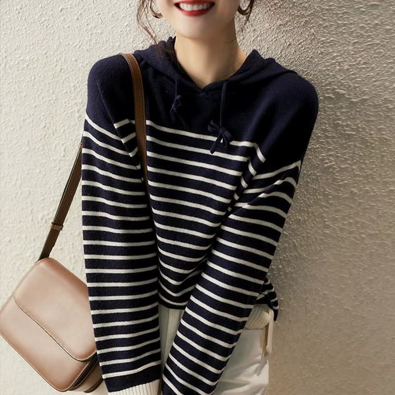 Sweat à capuche rayé pour femmes coton Designer 2025 tendance pas cher Emo haute qualité Y 2k Vintag