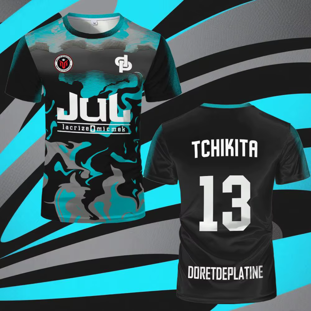 Rap français TCHIKITA Maillot JUL T-shirt Juldtp DORETDEPLATINE Modèle imprimé Vêtements de sport re