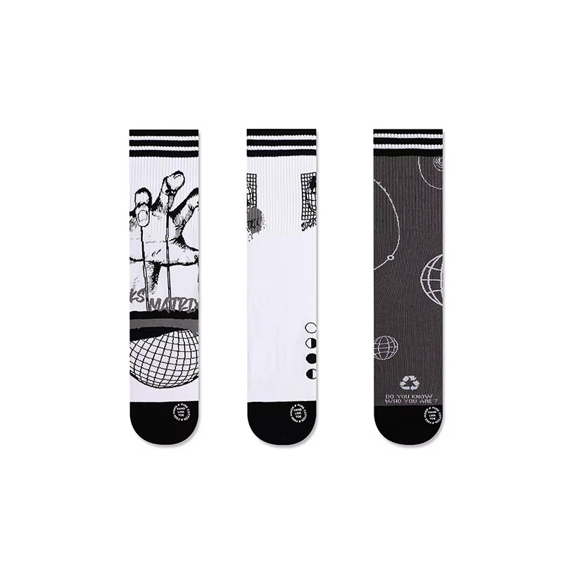 【Hand of God】 3 paires/lot chaussettes pour hommes chaussettes en coton polyvalentes à la mode chaus