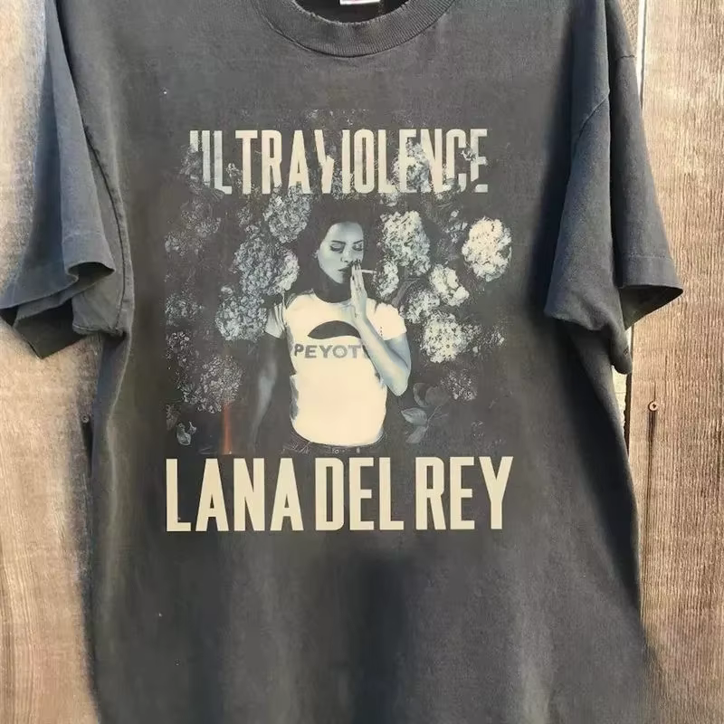 T-shirt cadeau pour fans de l'album "Ultraviolence" de Lana Del Rey, t-shirt vintage en pur coton po