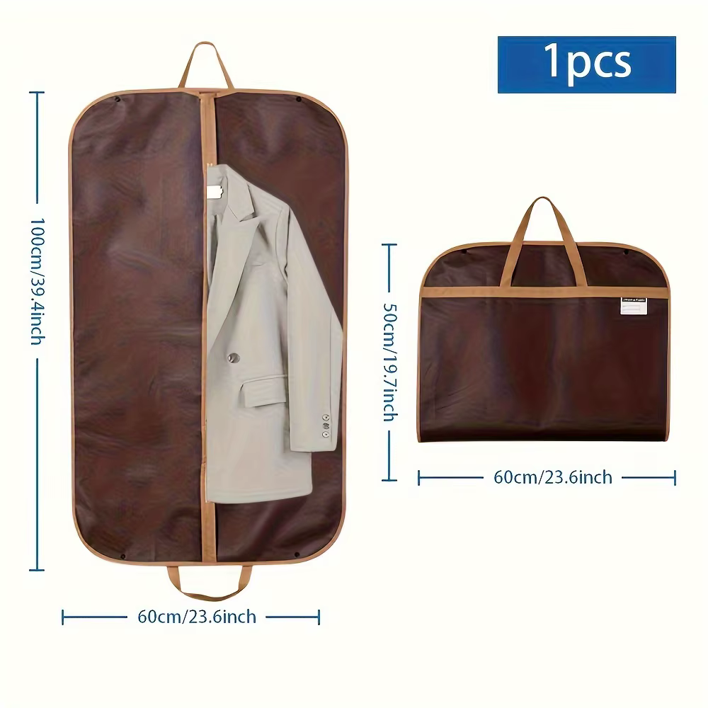 Housse de vêtement noire pliable avec poignées, protection anti-poussière, idéale pour les voyages d