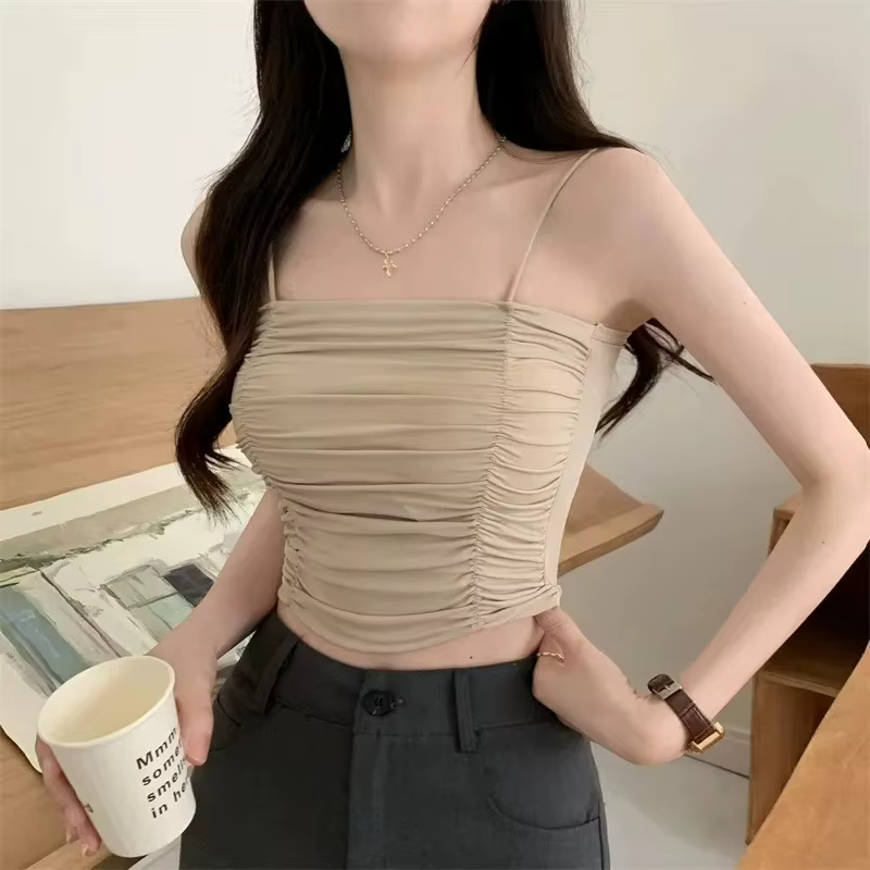 Haut femmes chemises Sexy sans manches bustiers filles hauts avec bretelles dame blanc Camisole remb