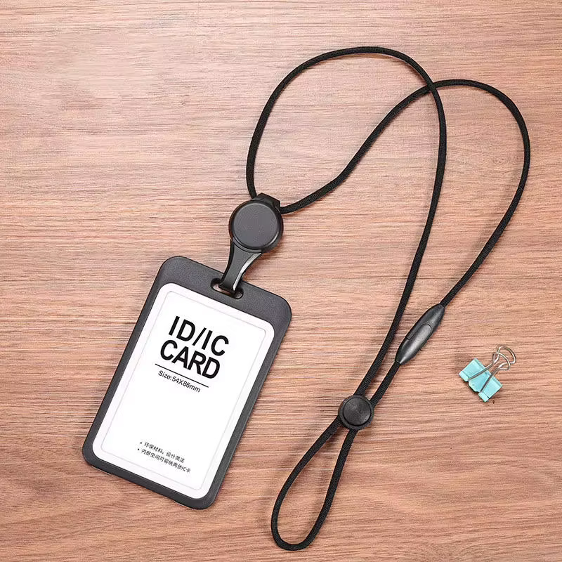 Accessoires d'identification avec porte-badge à cordon, porte-carte d'identité transparent réglable,