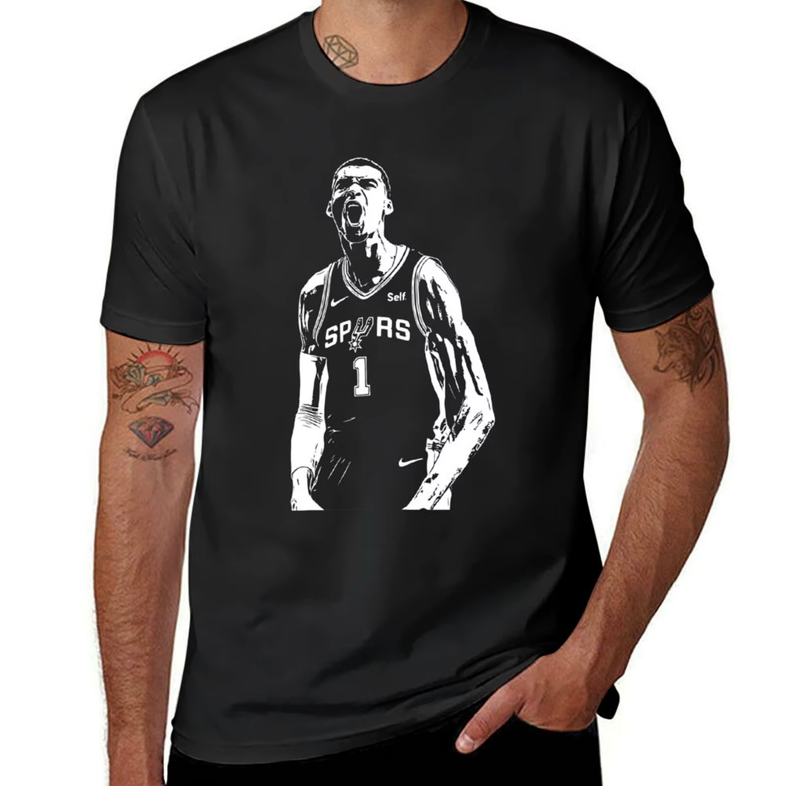 T-shirt Victor Wembanyama Vector Art pour homme, 10 t-shirts, été, médicaments