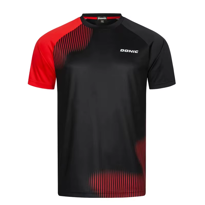 Chemises de tennis de table d'été pour hommes, T-shirts de tennis de table respirants à manches cour