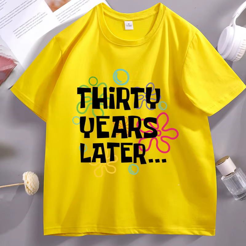 T-shirt 30 ans plus tard pour hommes et femmes, cadeau de 30e anniversaire, en coton, à manches cour