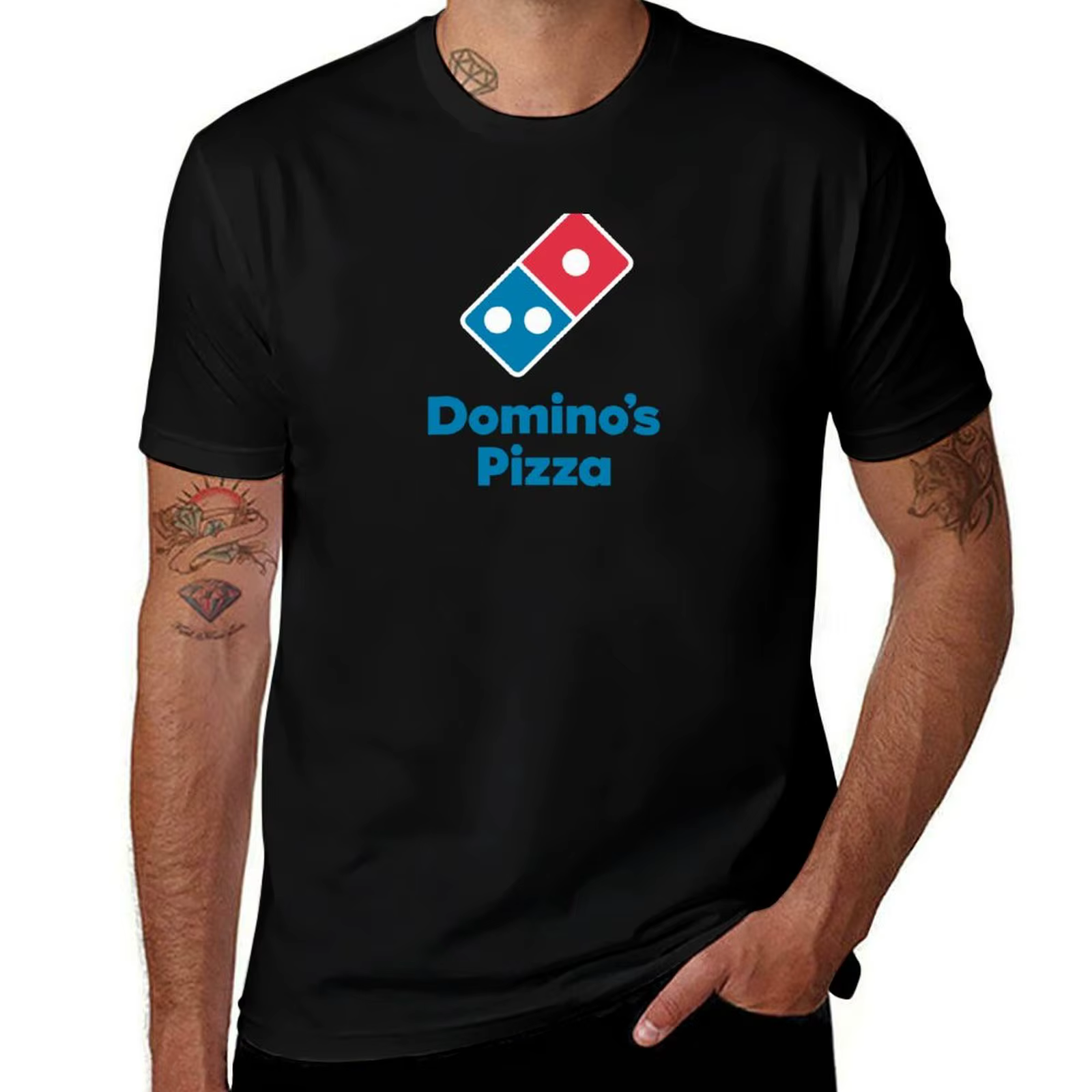 Homme T lourd Pizza chemise Dominos homme T-Shirt coton luxe