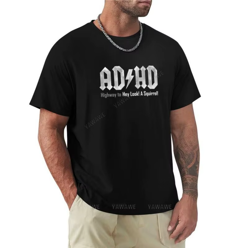 T-shirt de Marque pour Homme, AD/HD: Highway to Hey Look! Une Srel Laura! T-shirt graphique en coton