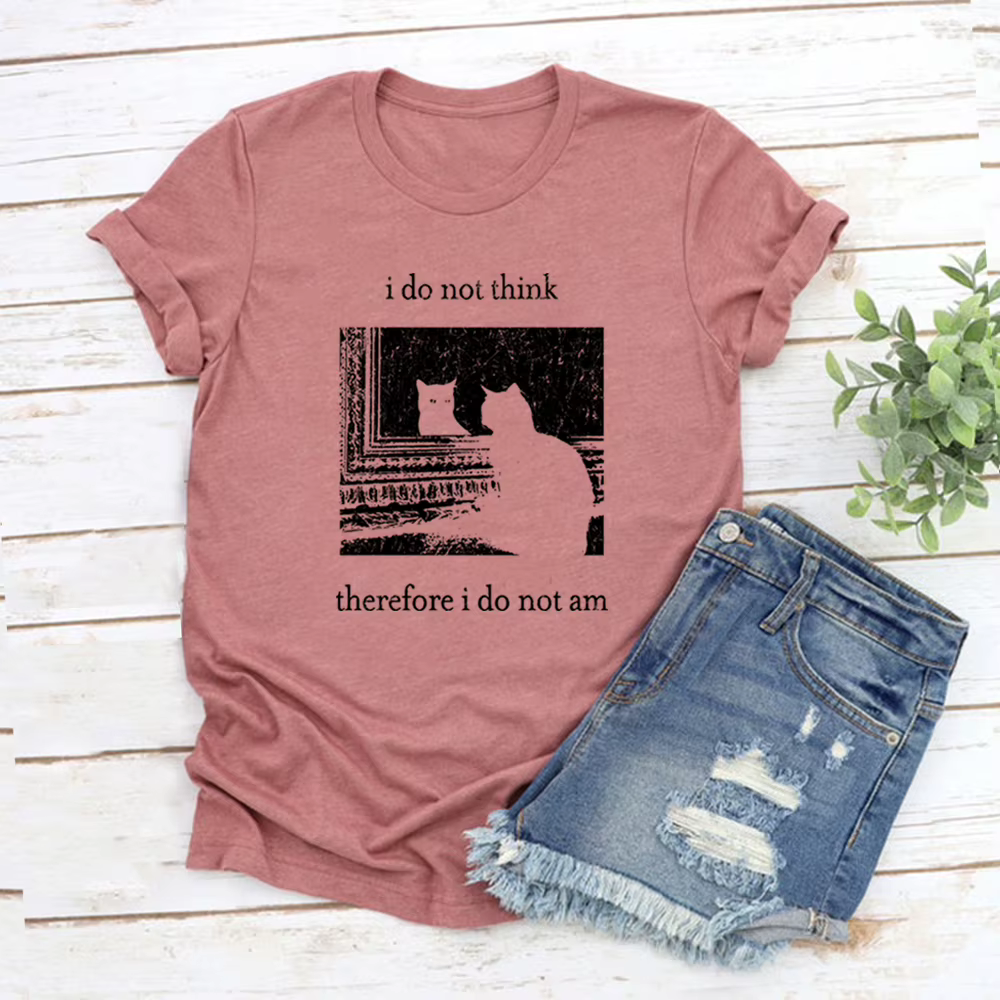 Je ne pense pas là, je ne suis pas T-shirt drôle chat chemise Grunge T-shirt Vintage unisexe T-Shirt