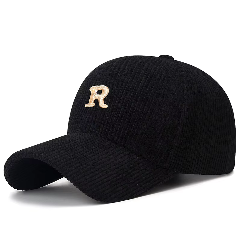 Casquette de baseball en velours côtelé FS Brown à grandes lettres pour hommes et femmes, chapeau de