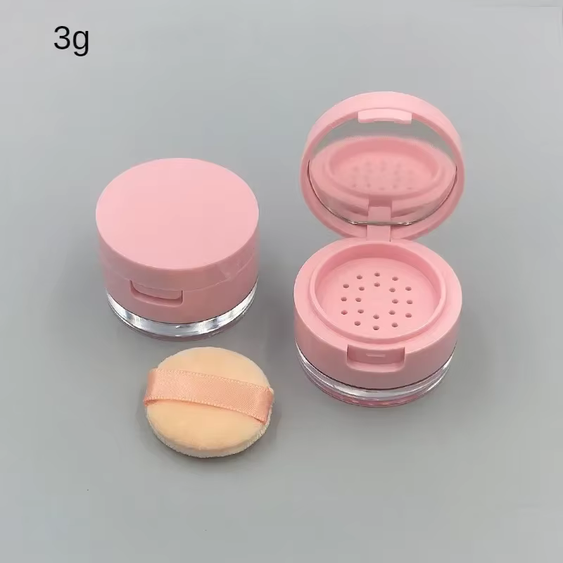 Boîte à poudre Portable 3g/5g, 1 pièce, récipient vide pour poudre libre avec tamis miroir, tamis co