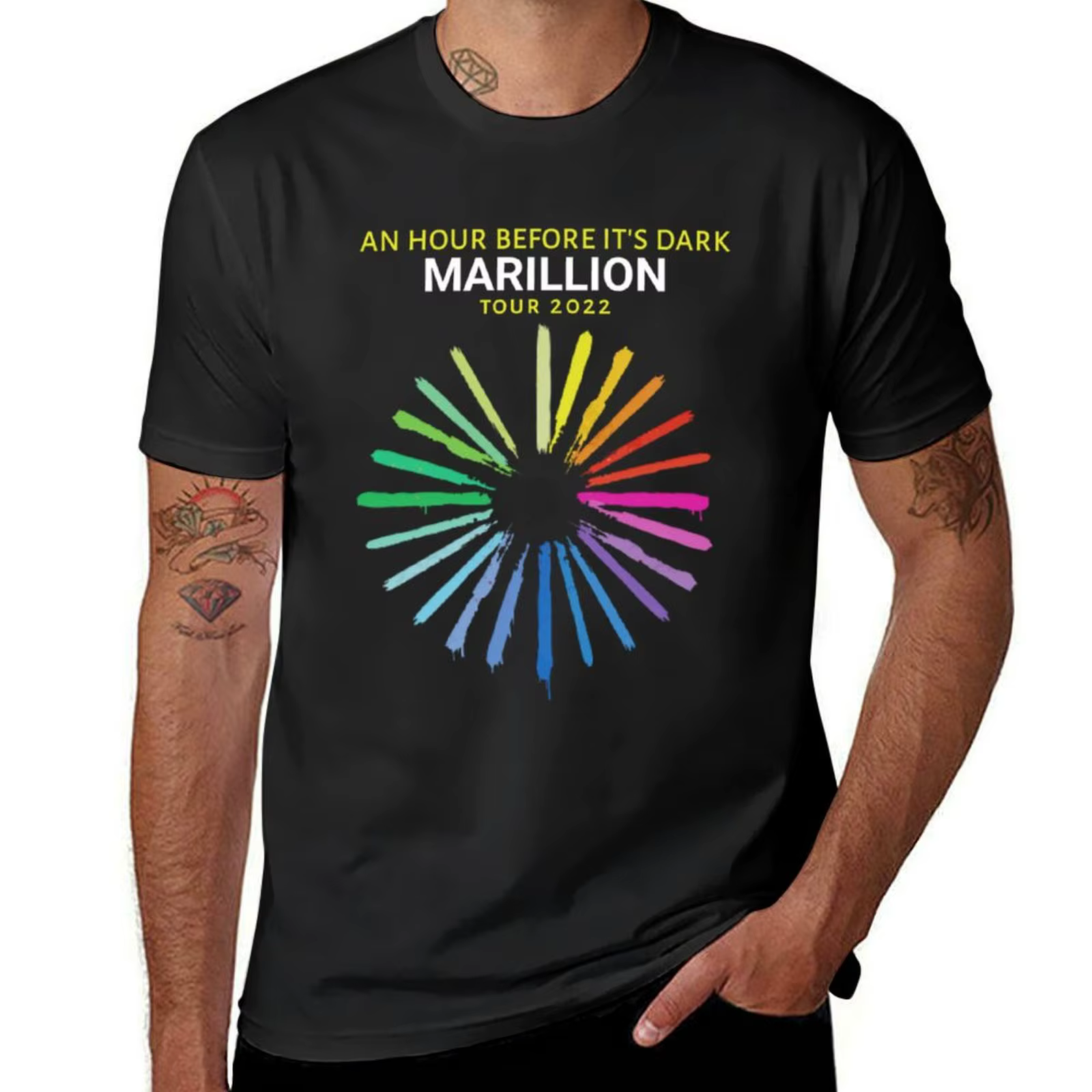 MARILLION TOUR-T-Shirt Surdimensionné en Coton pour Homme, 2022