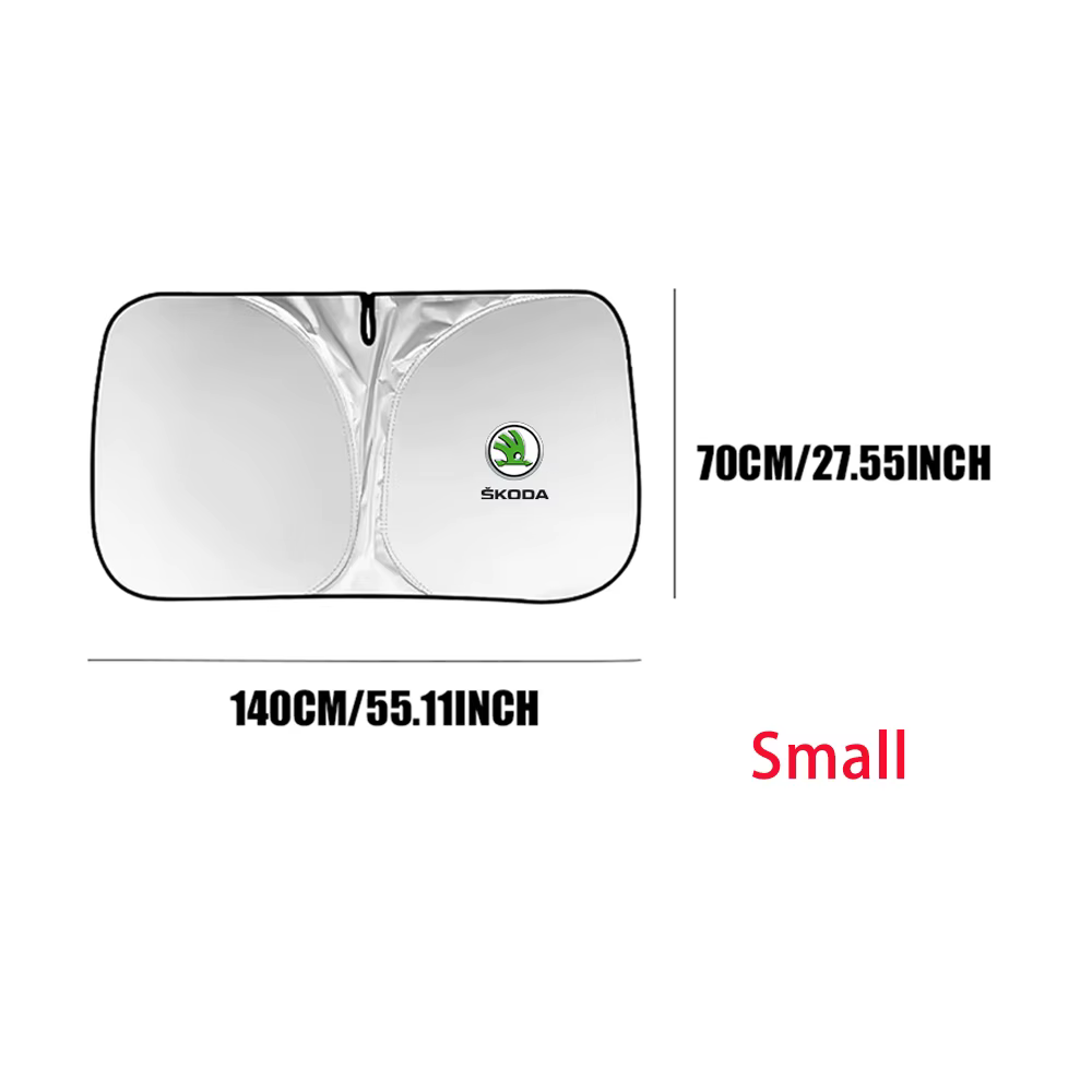 Pare-soleil de protection solaire pour pare-brise de voiture, accessoire portable pliable pour Skoda