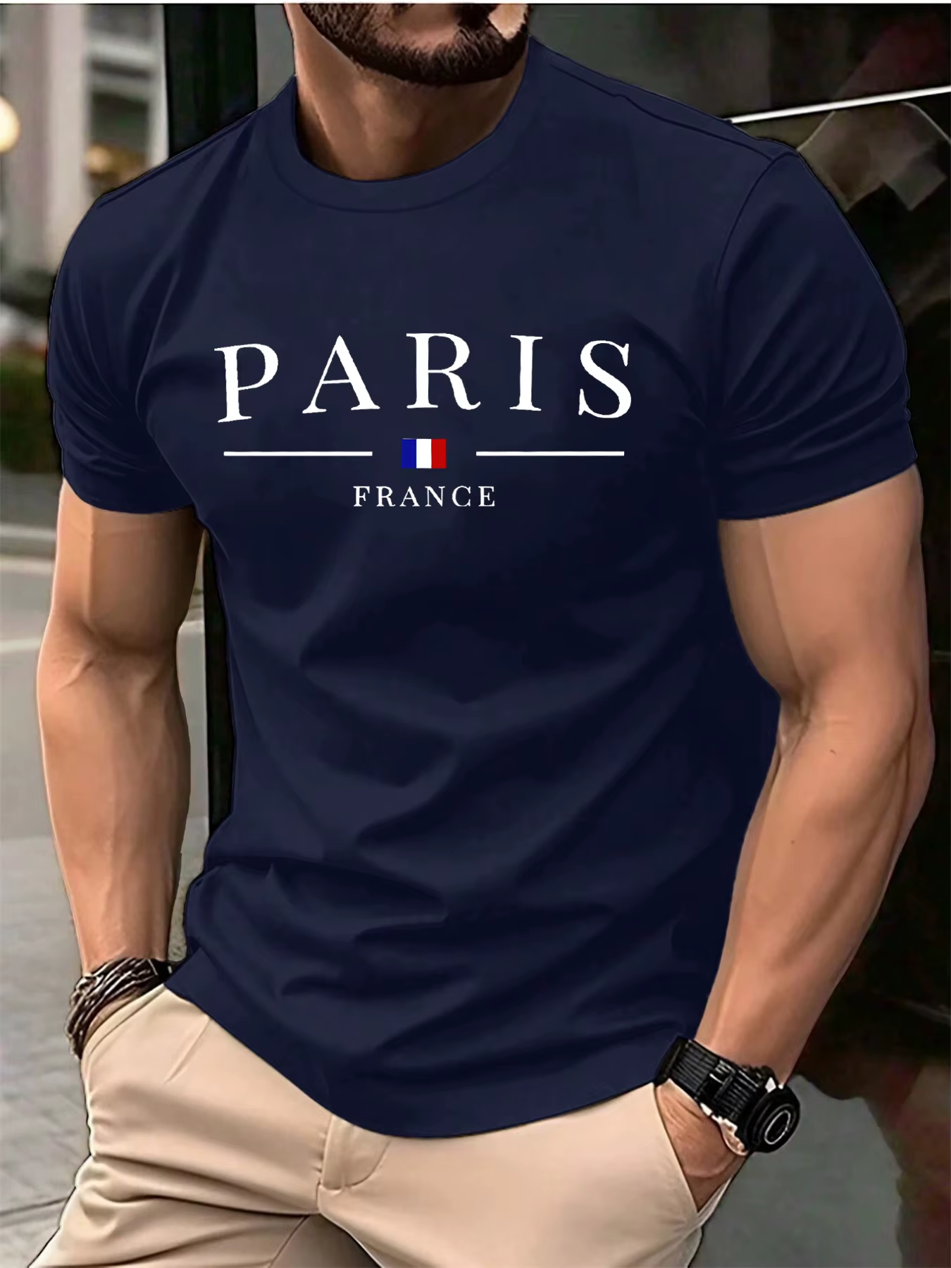 T-shirt en coton pur pour homme et femme, imprimé Paris français, tendance de la mode décontractée p