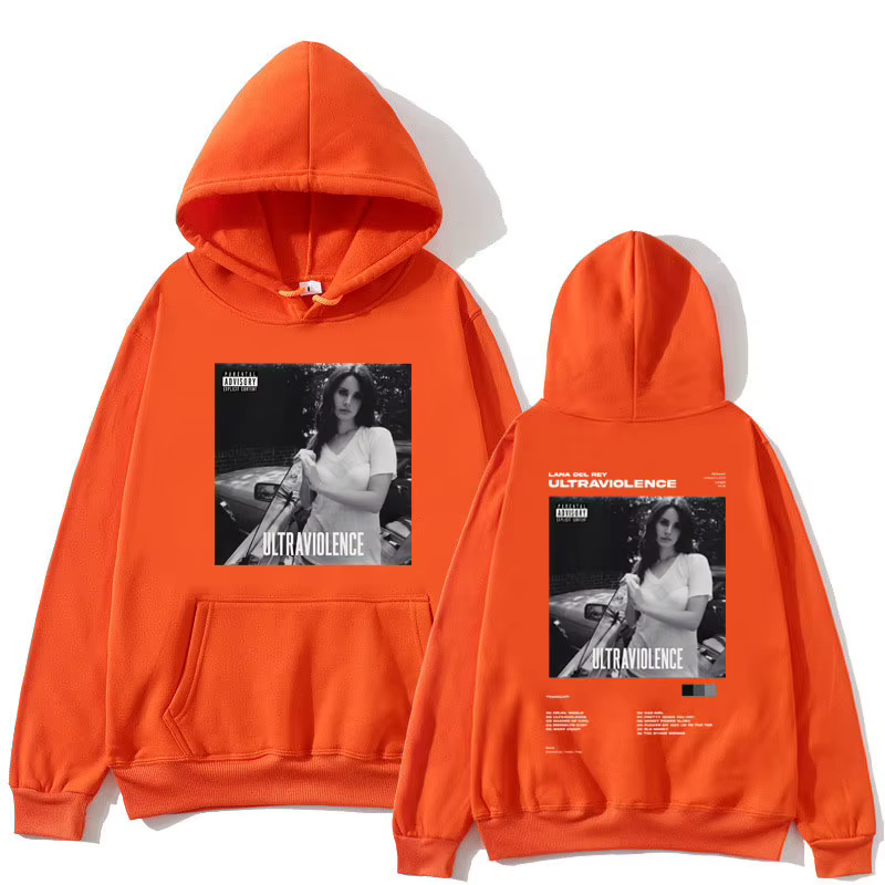 Sweat à capuche imprimé musique ultraviolence pour hommes et femmes, pull à manches longues, streetw