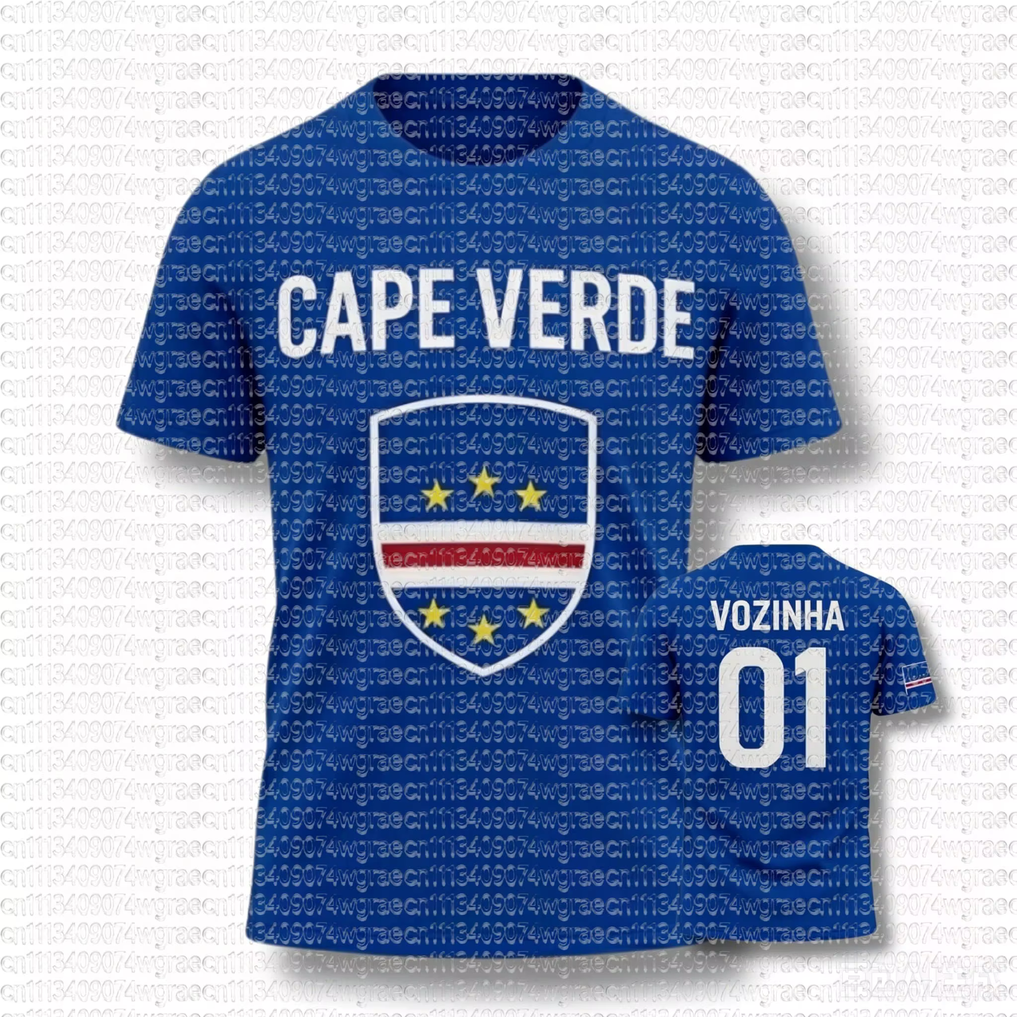 Nouveau Maillot de Foot Capo Verde 2026 – T-shirt Col Rond pour la Famille, Séchage Rapide et Anti-T