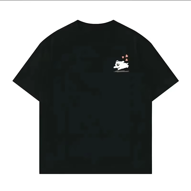 Hello Kitty dessin animé 2025 Simple ample mignon col rond décontracté tendance été coton à manches 