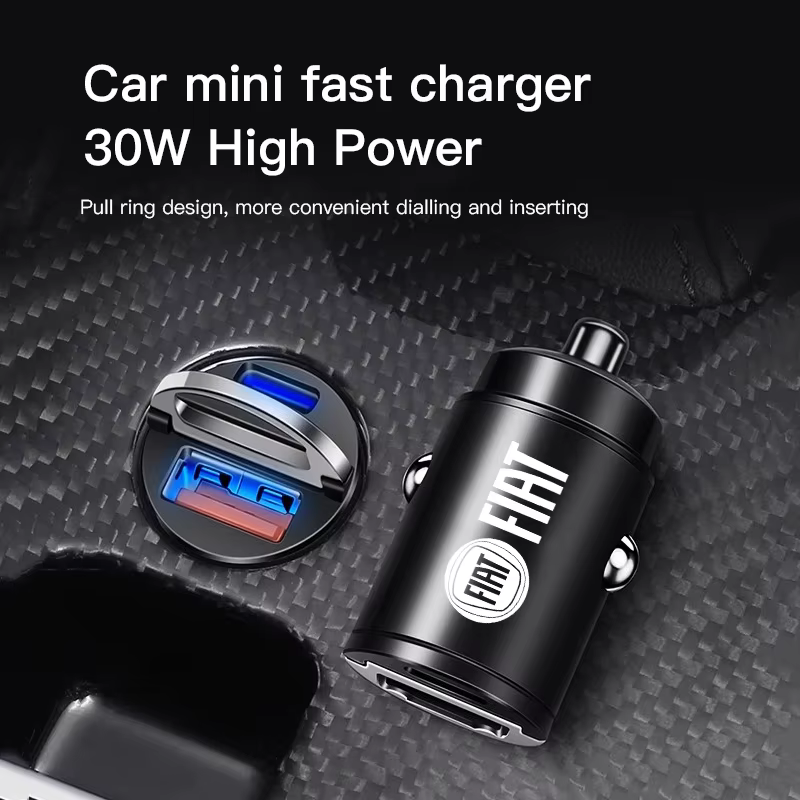 Chargeur rapide de voiture, Ports USB type-c, adaptateur d'alimentation, accessoire pour FIAT Abarth