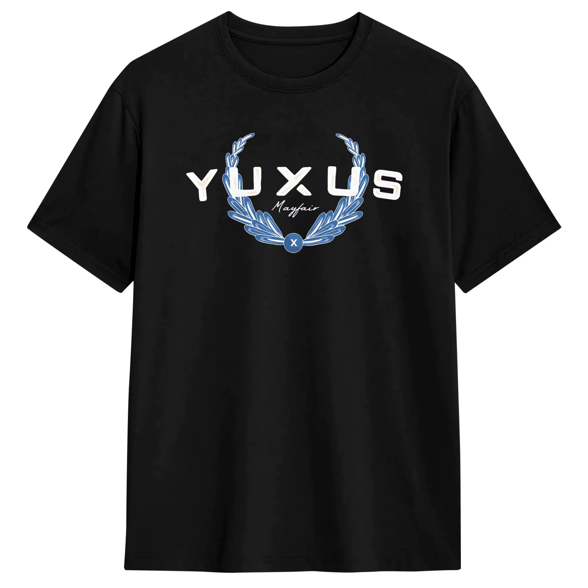 T-shirt à manches courtes et col rond pour hommes, en pur coton, avec Logo YUXUS, à la mode, avec im
