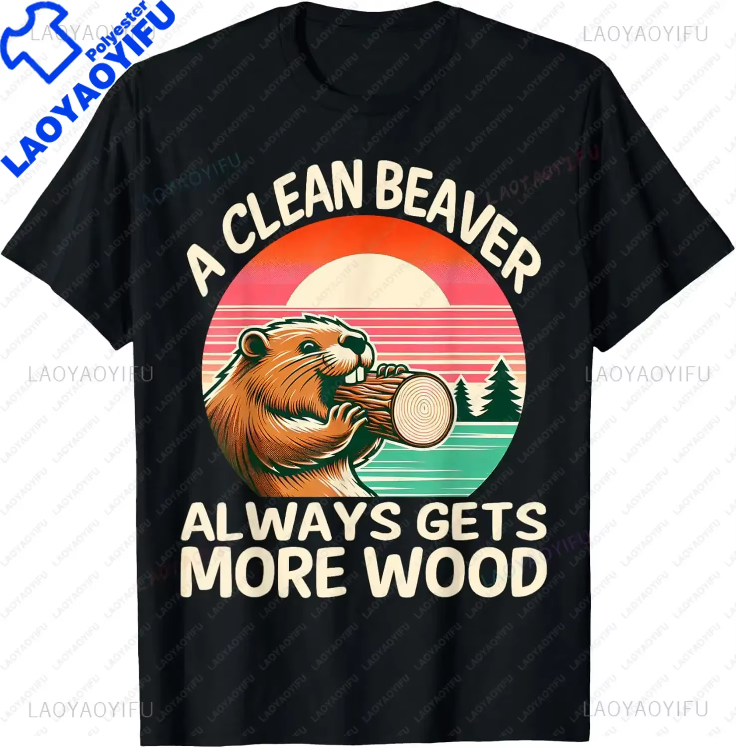 T-shirt Hip Hop pour hommes, un castor propre obtient toujours plus de bois, graphique drôle de blag