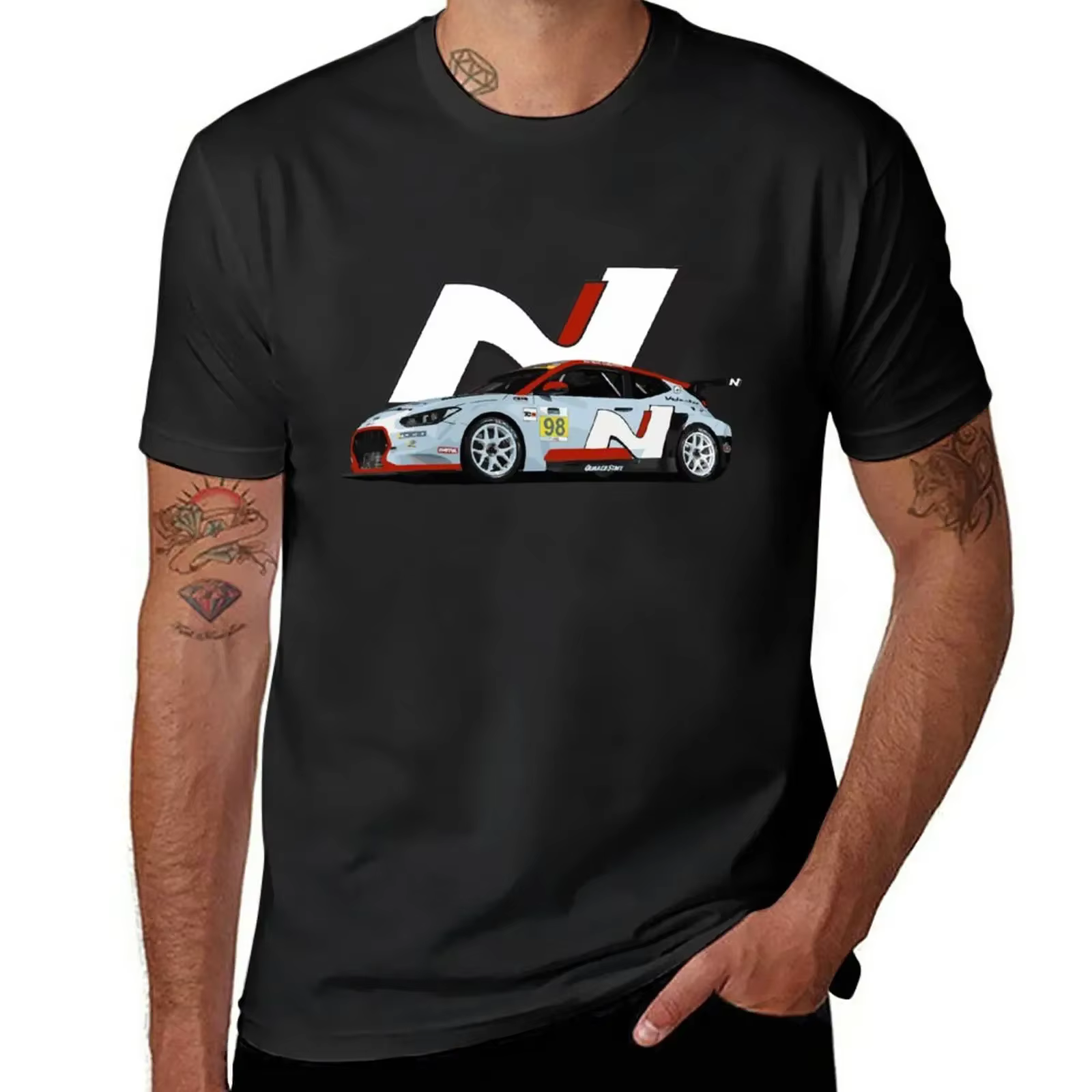 T-shirt graphique Veloster N TCR Race Car pour hommes, haut d'été, nouveau