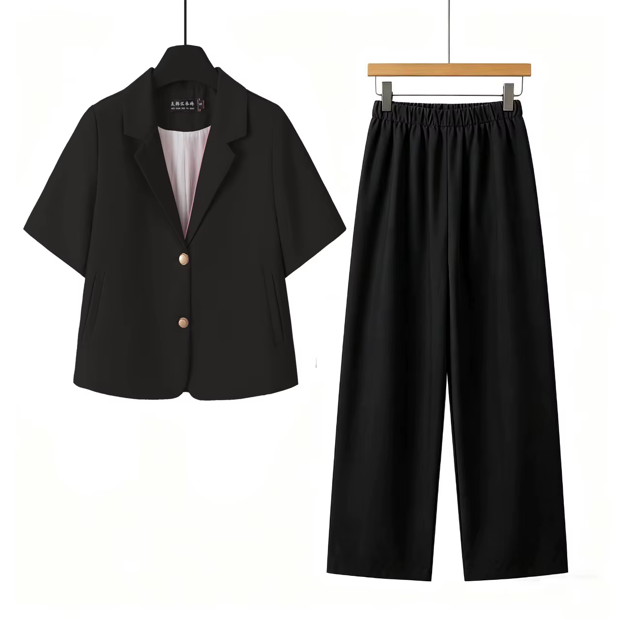 Nouvel ensemble deux pièces Off-White pour femme 2026 – Costume d'été fin à manches courtes, pantalo
