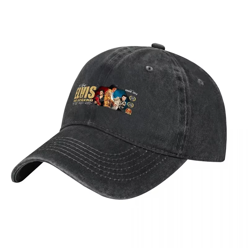 Casquette de baseball en jean délavé style vintage Elvis The Legend, chapeau classique pour fans de 