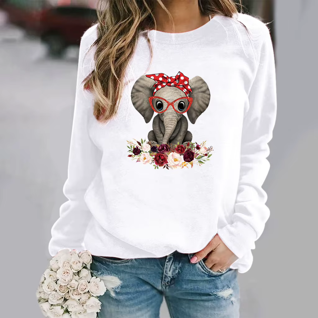 Sweat à capuche col rond imprimé mode Instagram hibou pull Base sweat Streetwear femmes vêtements sw