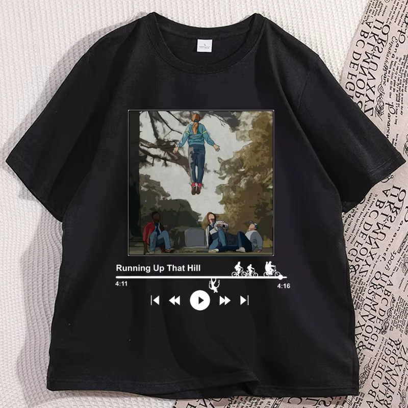 Running Up That Hill Max T-Shirt hommes femmes Max Mayfield T-Shirt décontracté coton à manches cour