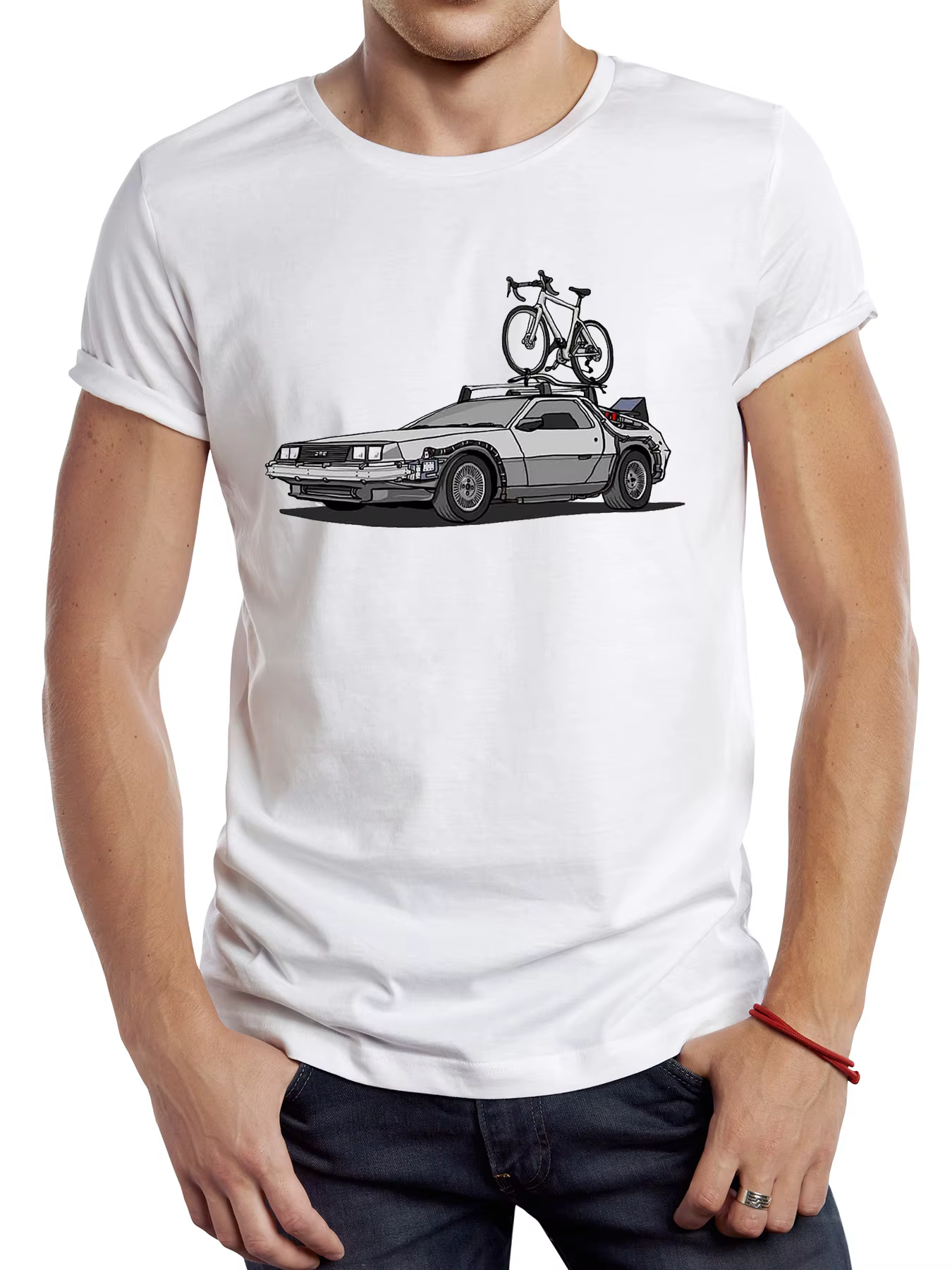 TEEHUB-T-shirt graphique de voiture vintage avec vélo pour homme, art graphique de vélo, voyage sur 