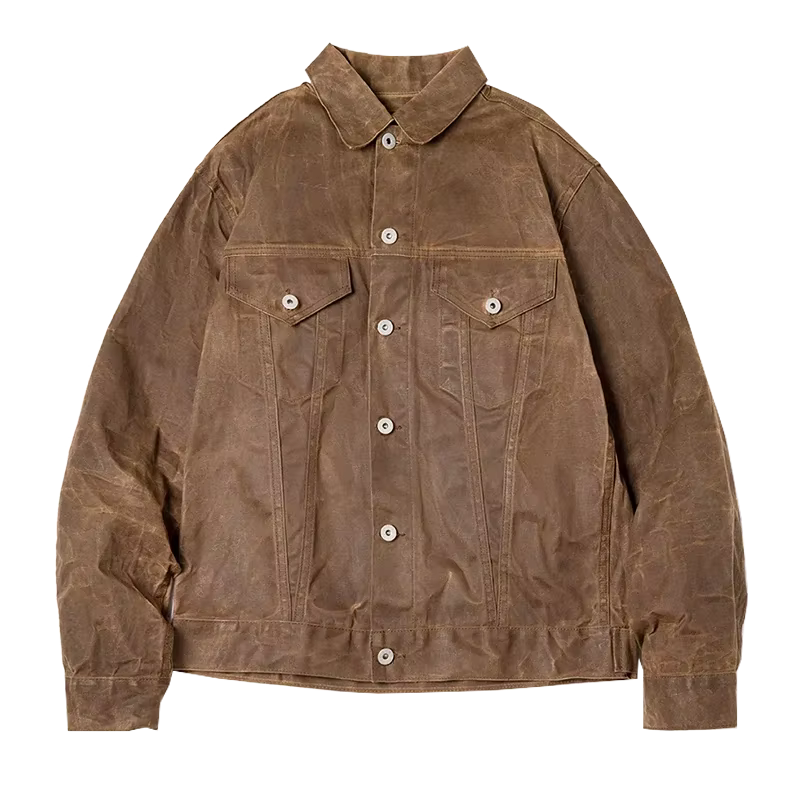 Maden Amekaji-Veste Rétro Cirée à l'Huile pour Homme, Uniforme Militaire en Toile de Coton, observat