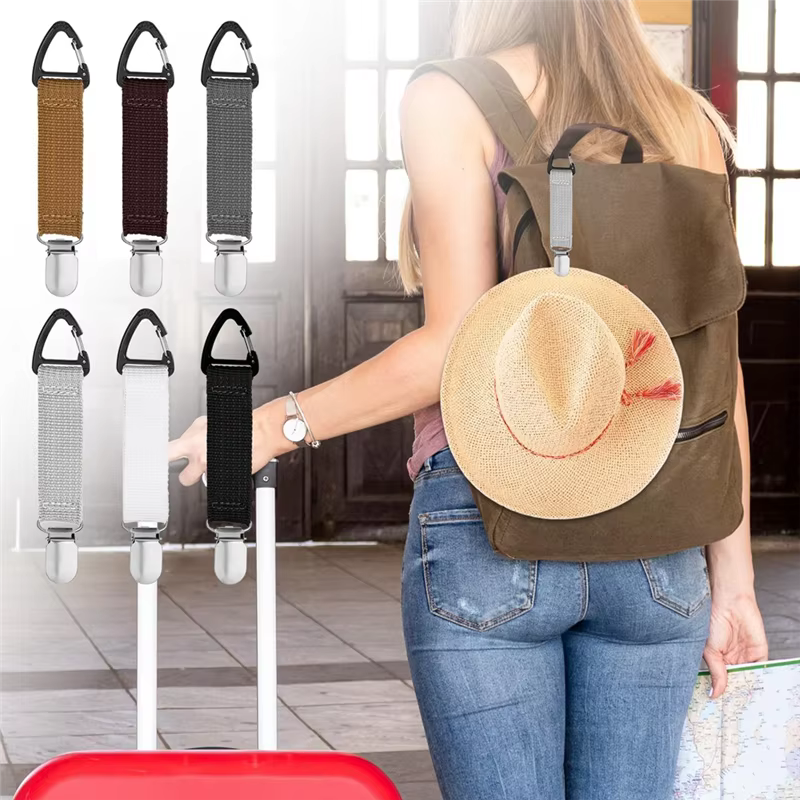 RALCA-clip à chapeau élastique, pour voyage 6 pièces, porte-chapeau pour sacs de voyage, sacs à dos,