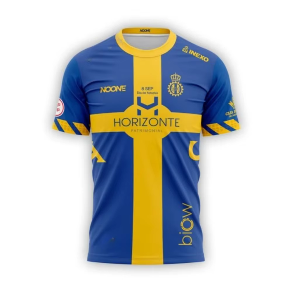 Maillots de football bleus et jaunes – Sponsor de conception croisée, vêtements de football de haute